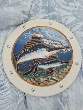 Nautical Fish Hand Carved and Hand Painted by MayKel Medina